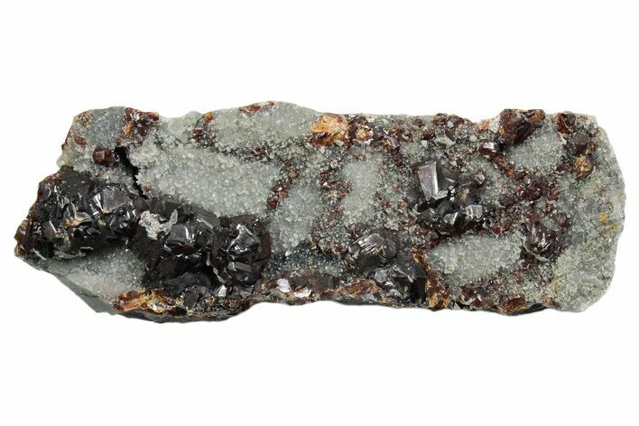 Gemmy Orange Sphalerite Crystals on Quartz - China #353603